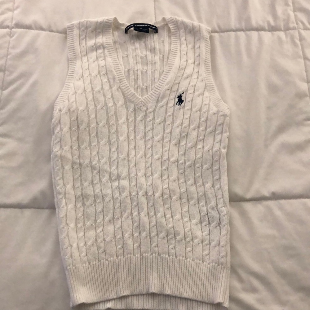 White sweater vest